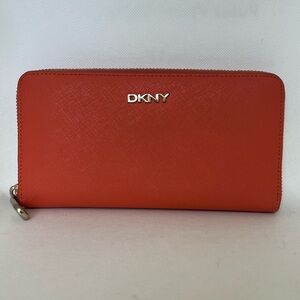 DKNY Orange Long Zip Wallet